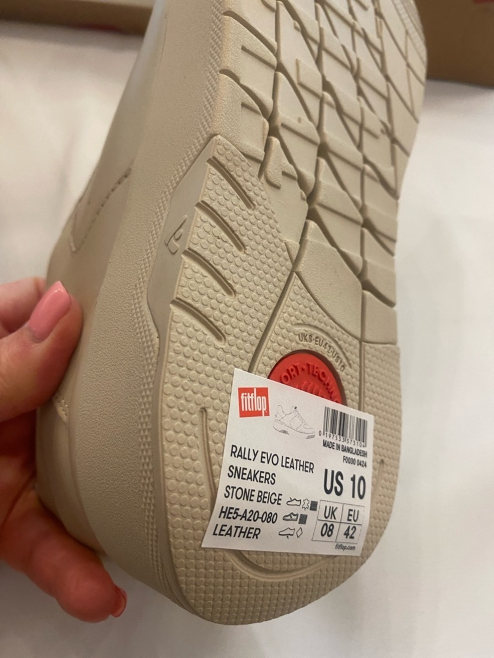 Fitflop Women’s Biege Tan Rally Evo Leather Sneaker New size 10 - Picture 4 of 10